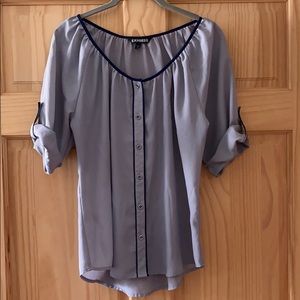 Baseball jersey style blouse